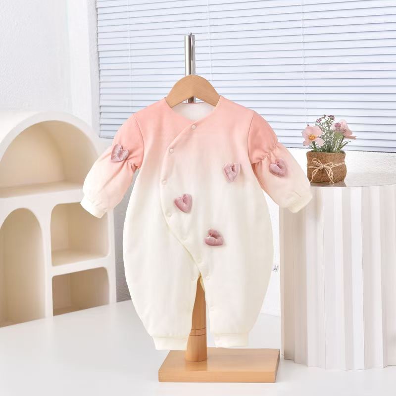 【爱心偏扣棉服】秋冬中厚加厚连体棉袄冬季拜年服新生儿冬款棉服