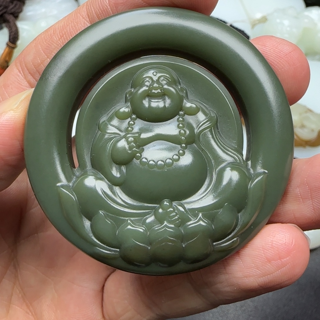 烟***散和田玉未镶嵌吊坠(不含链)