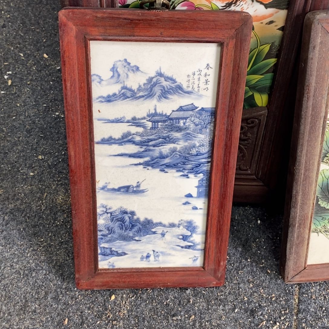 瓷片28*16*1景德镇瓷板画柴窑烧制