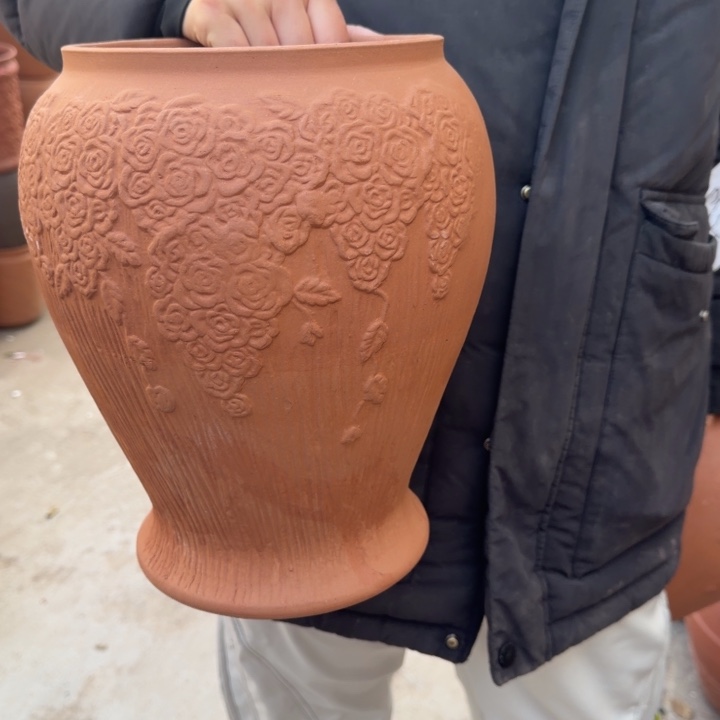 紫砂花盆口18高30宜兴紫砂 