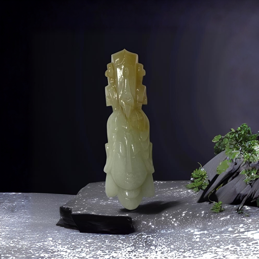 佛系精美挂件手雕岫玉