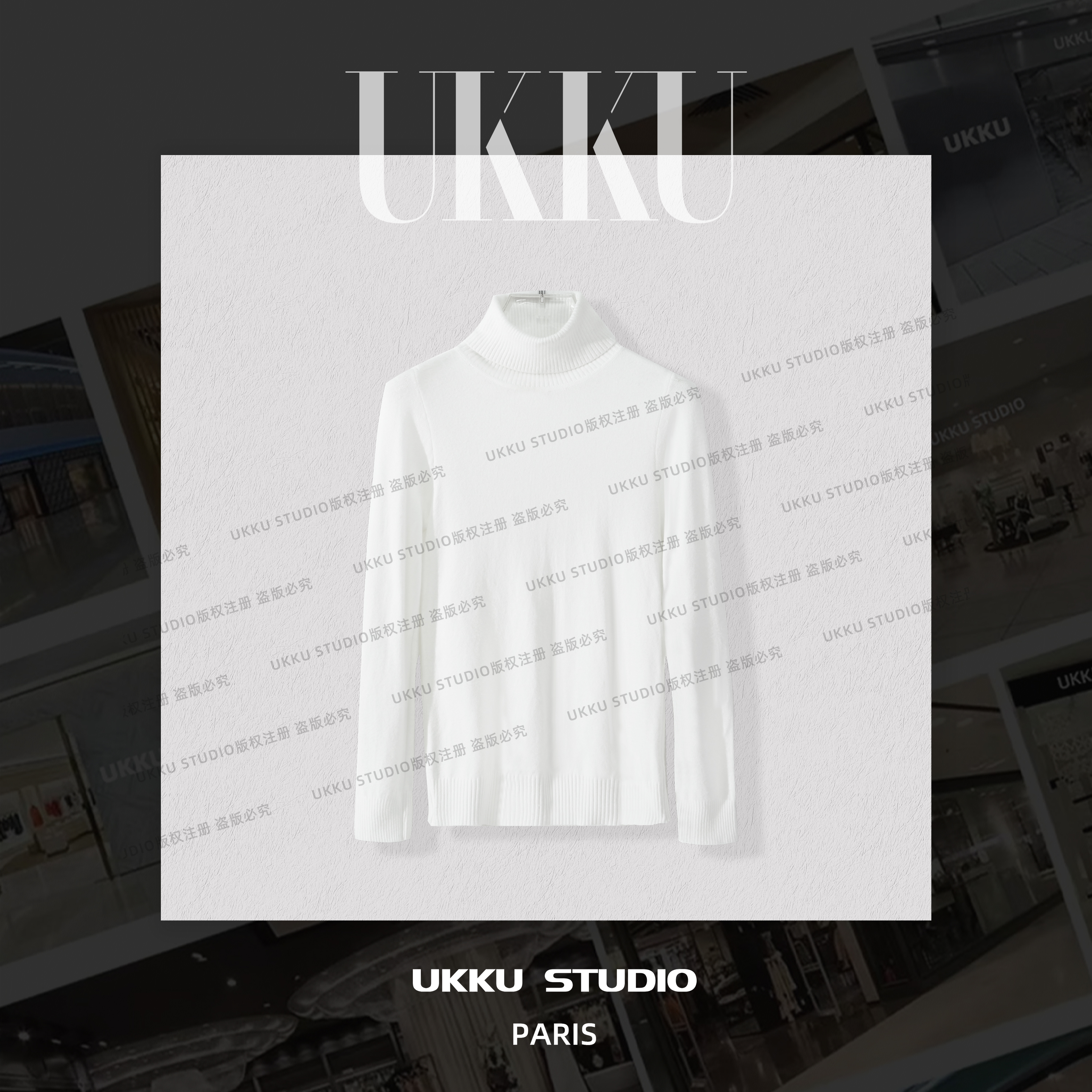 ZX【UKKU STUDIO】秋冬套头高领百搭网红气质长袖打底毛衣211443