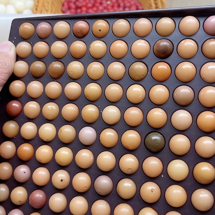 白玉菩提吊坠瑕疵12耦合色圆珠110颗