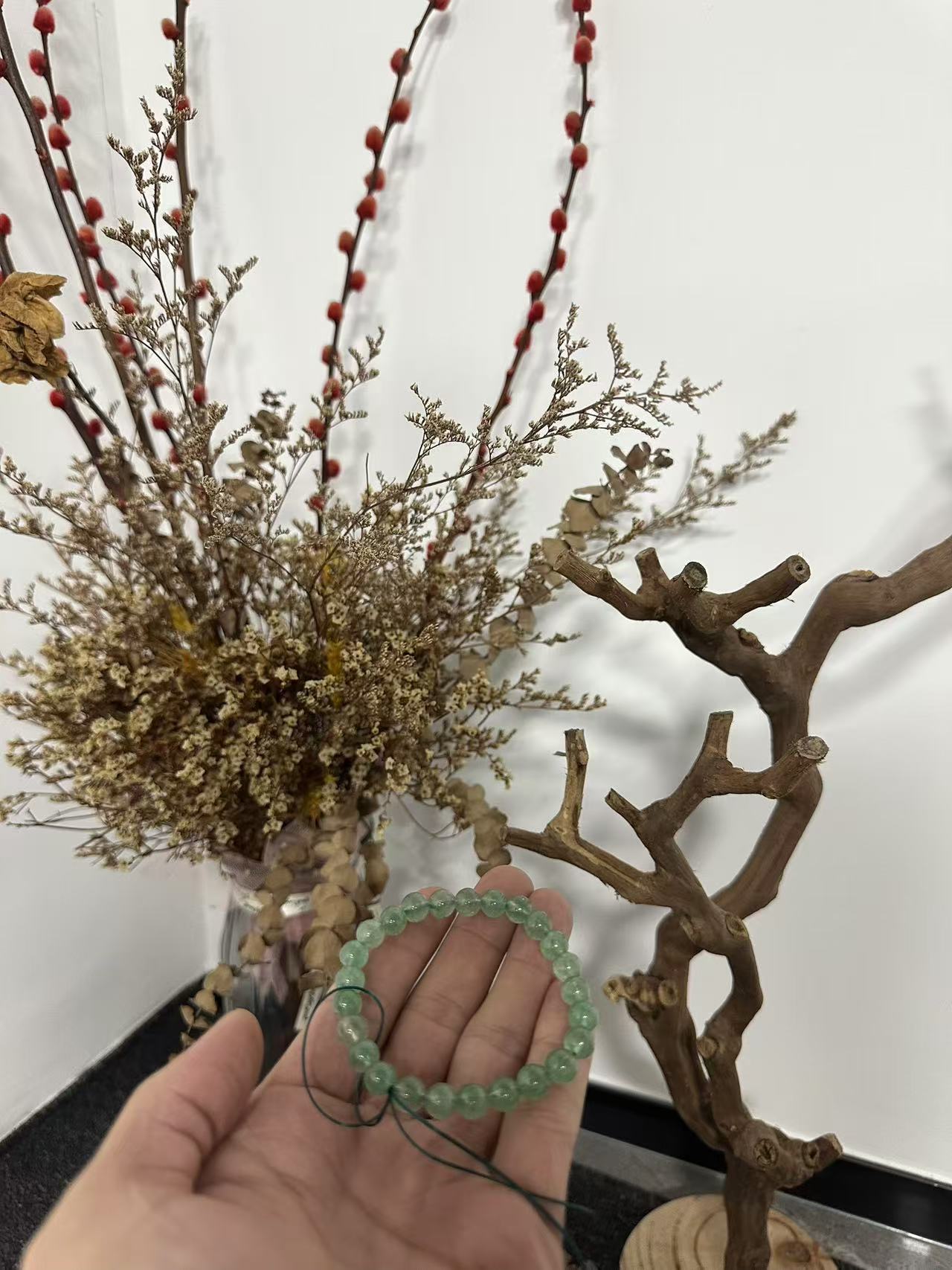 天然原色水晶手串（绿草莓）