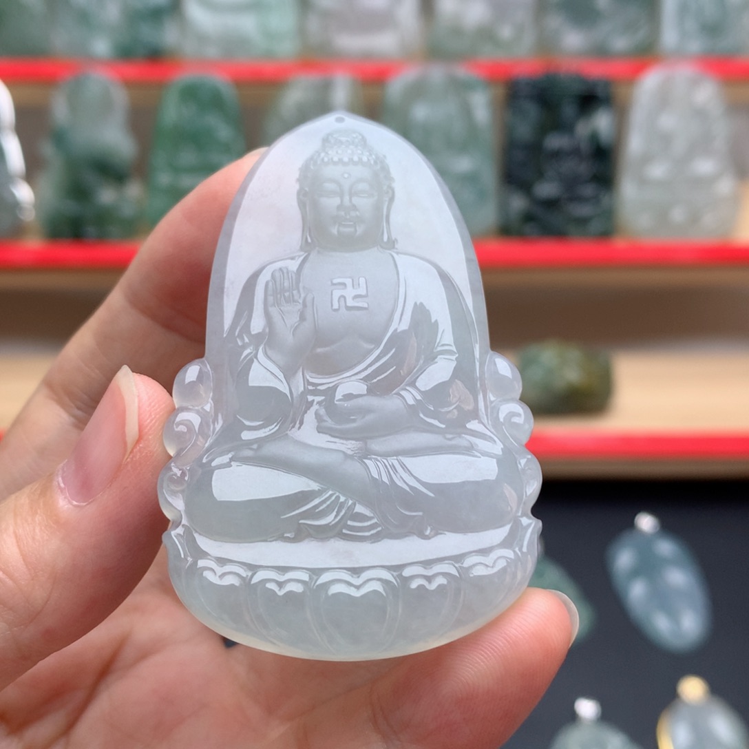 翡翠未镶嵌颈饰阿弥陀佛