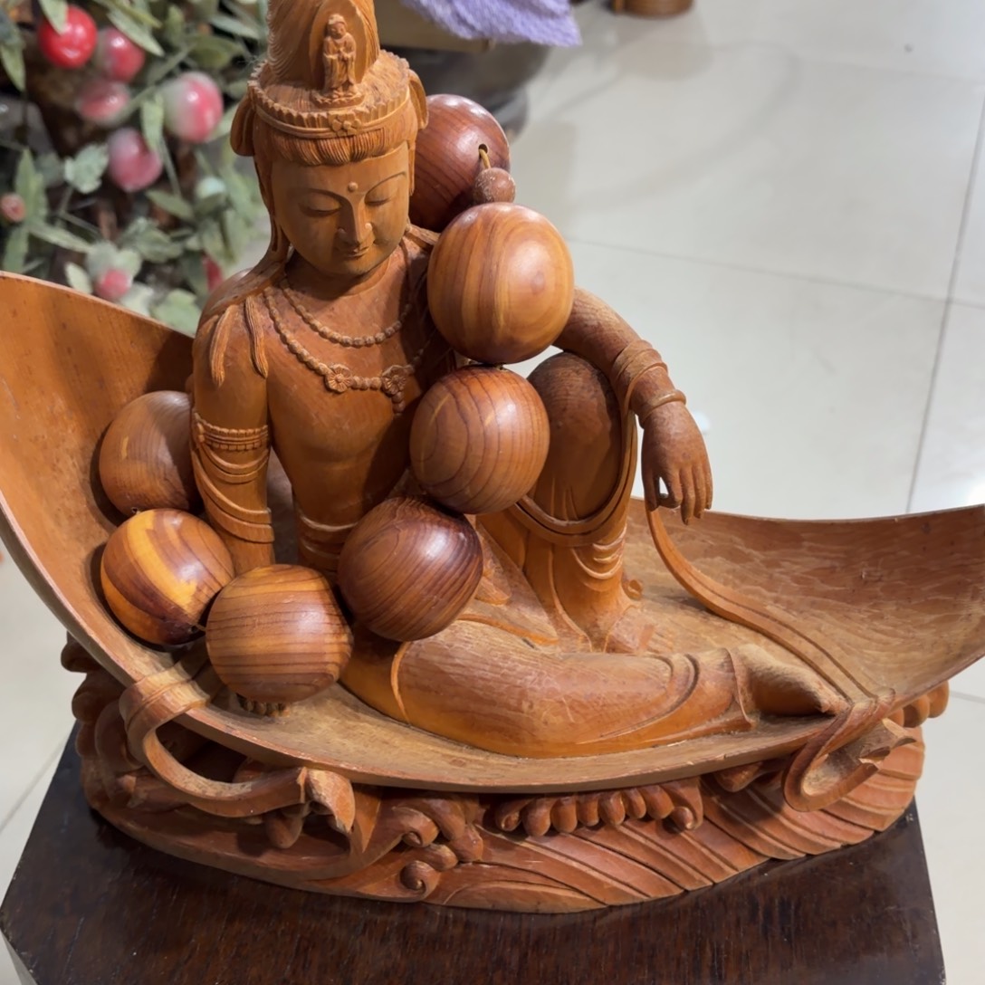 湧***哥黄杨木般若中古美术工艺品