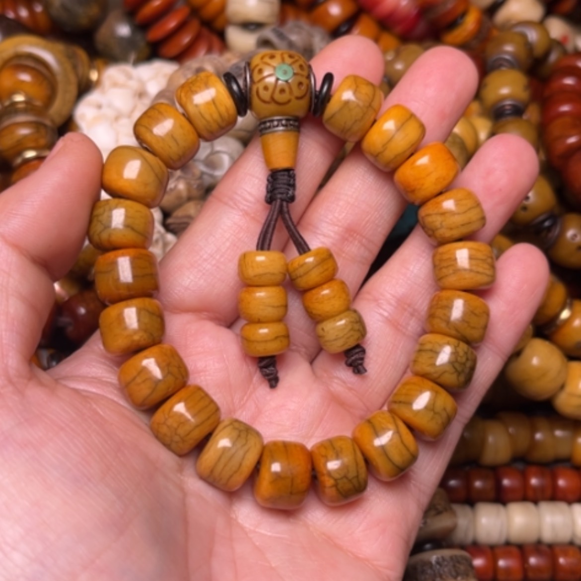 【闪购商品】牛骨手串/手链牛骨黄12×9×20颗