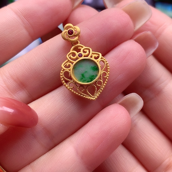 颈饰银S925镶嵌翡翠翡翠