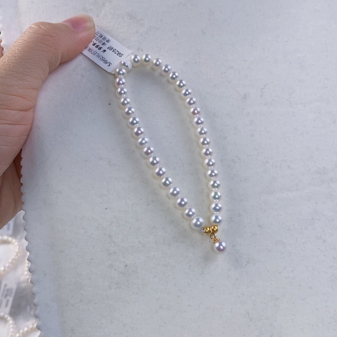淡水珍珠手绳银S925镶嵌