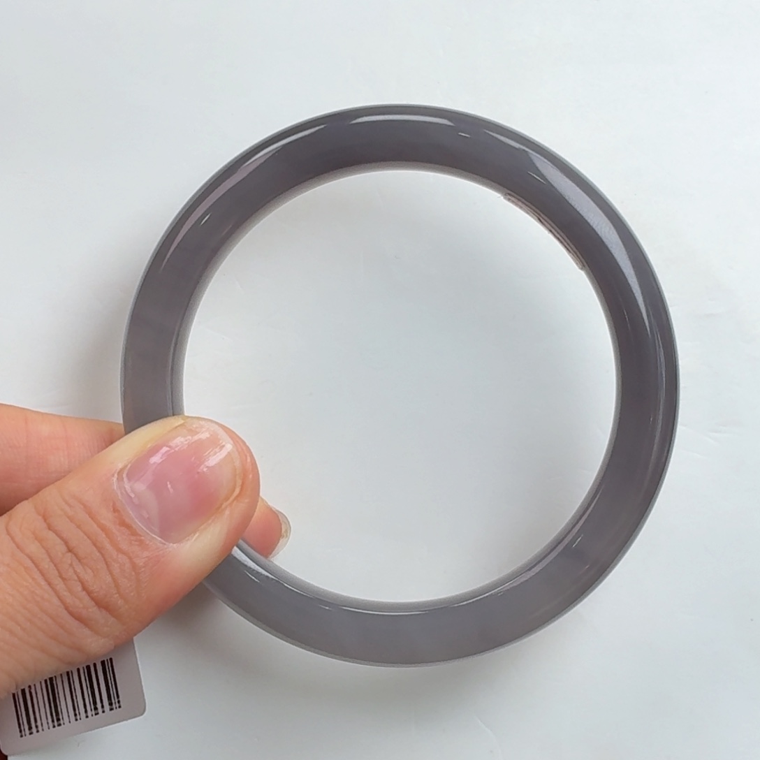 和田玉未镶嵌手镯烟紫3号