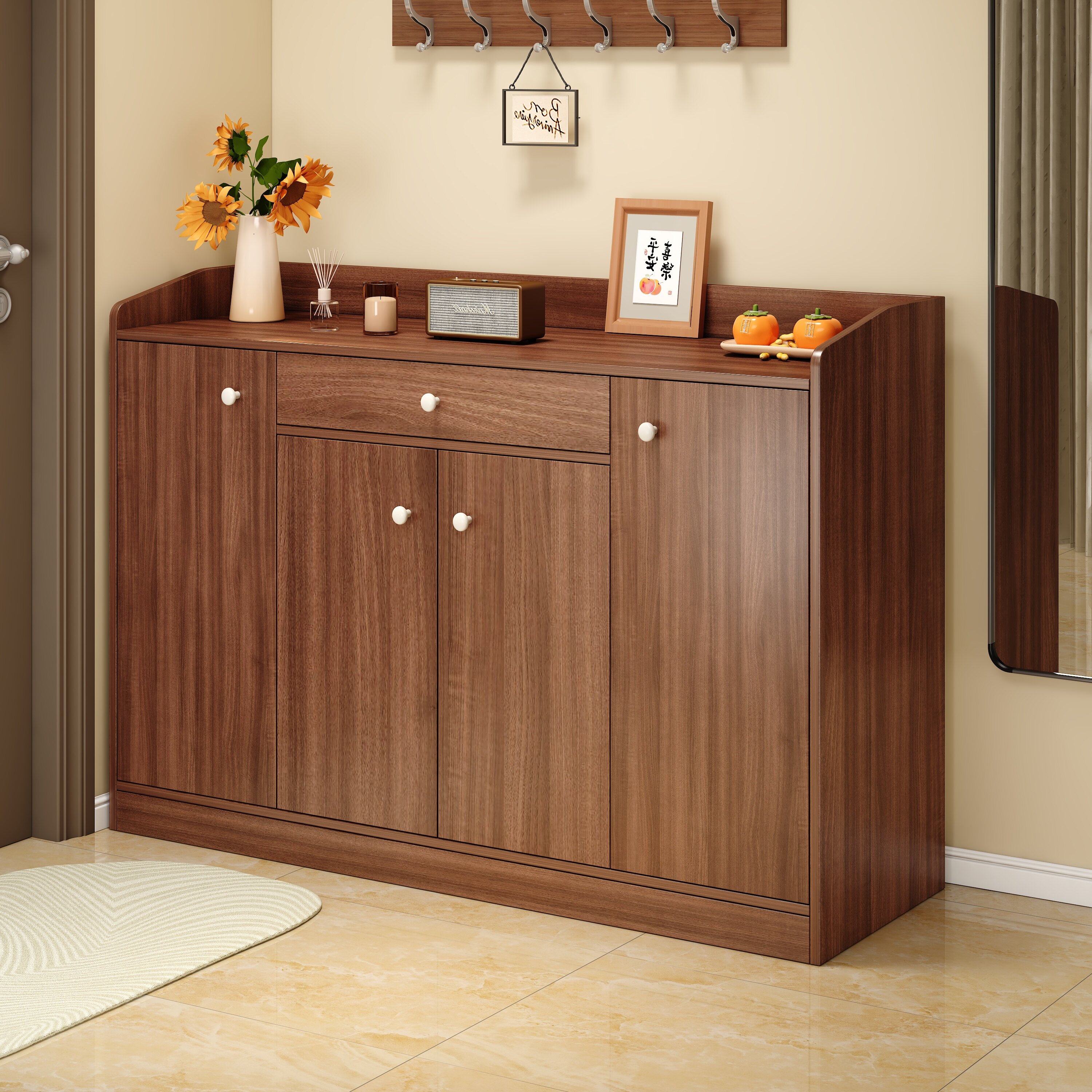 鞋柜家用门口2025新款大容量玄关柜多层收纳柜简易靠墙储物柜鞋架