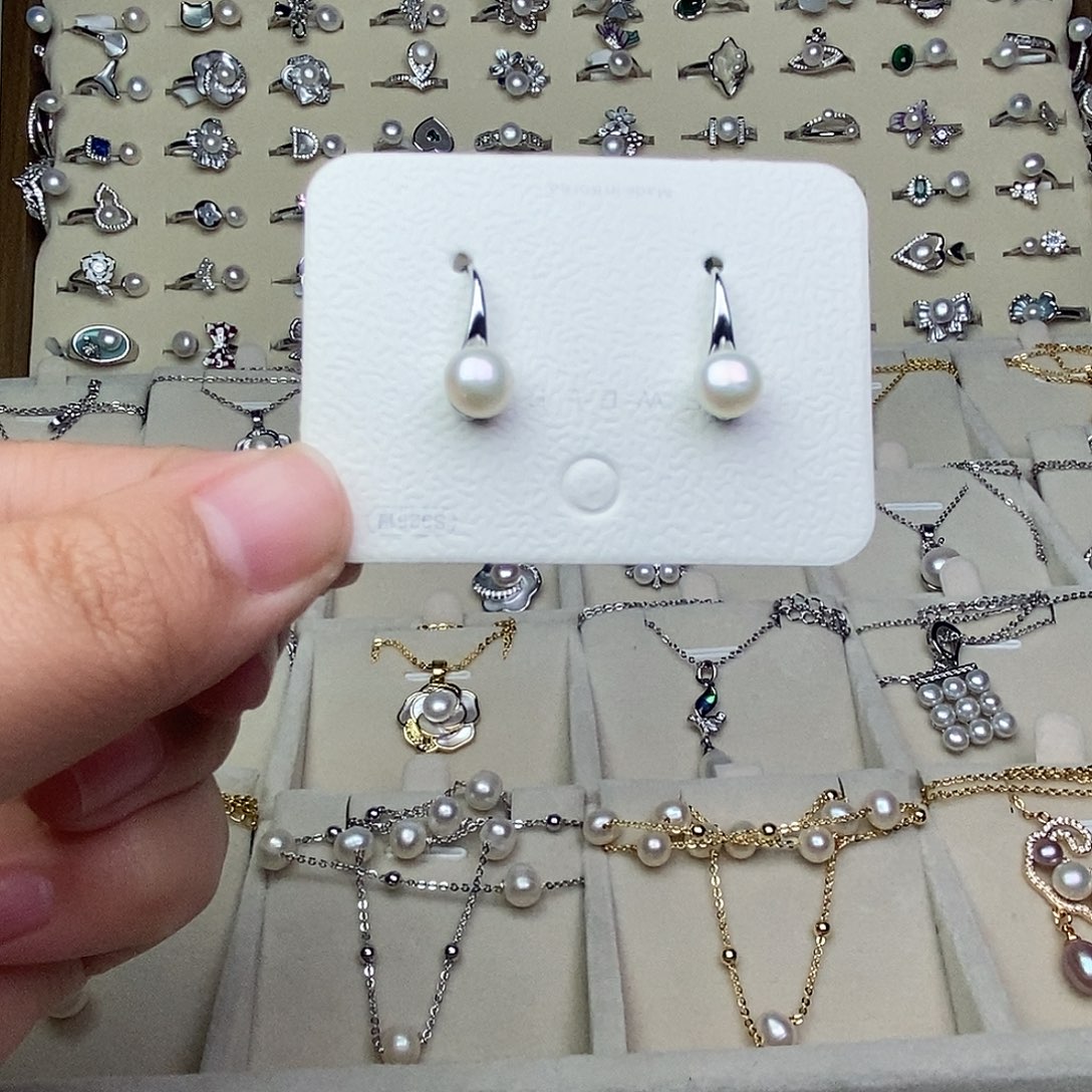 淡水珍珠耳饰银S925镶嵌