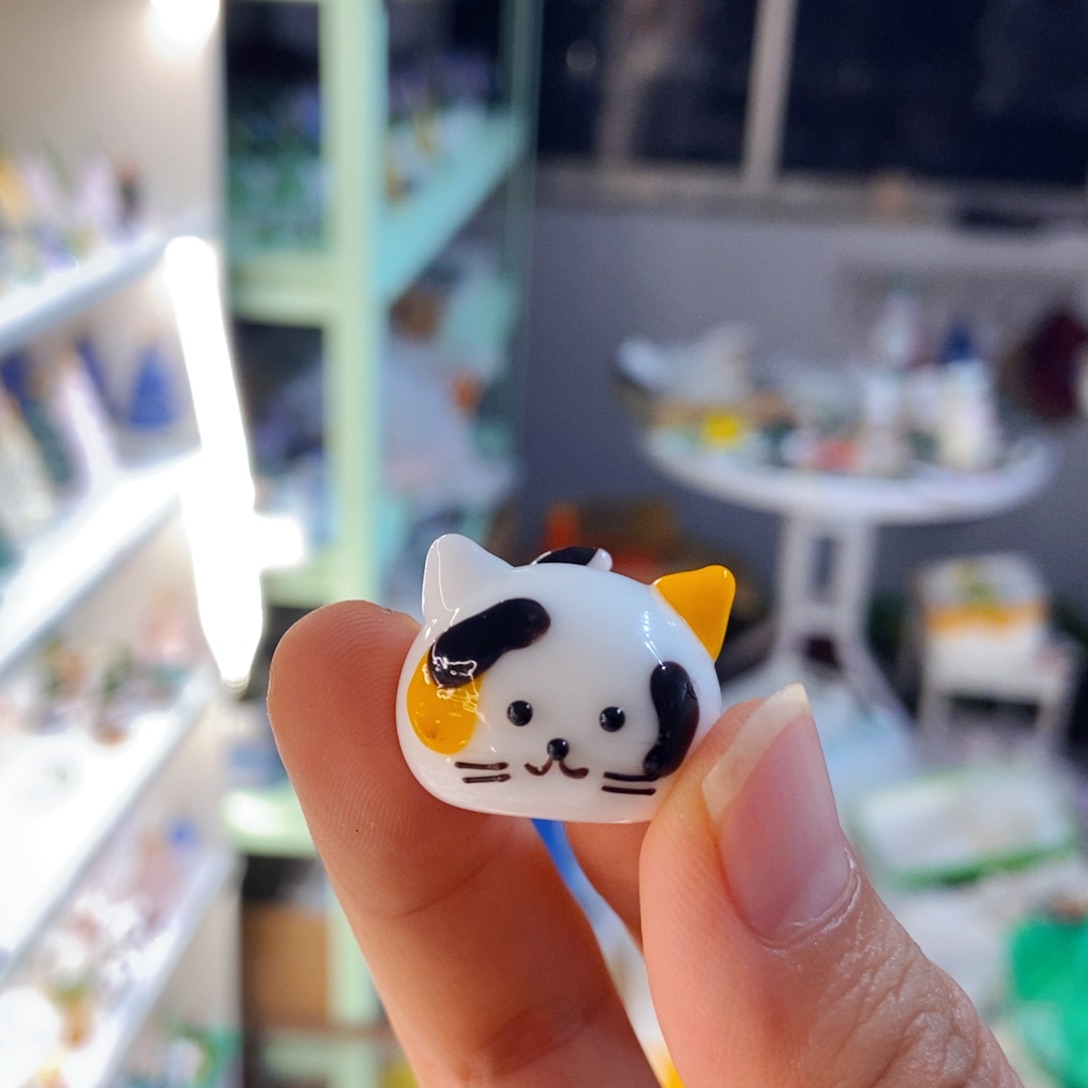 琉璃手工艺品三花猫