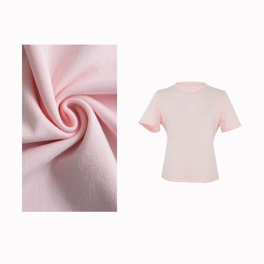 【凉感T】山茶花正肩显瘦透气吸汗清凉百搭T恤C250642