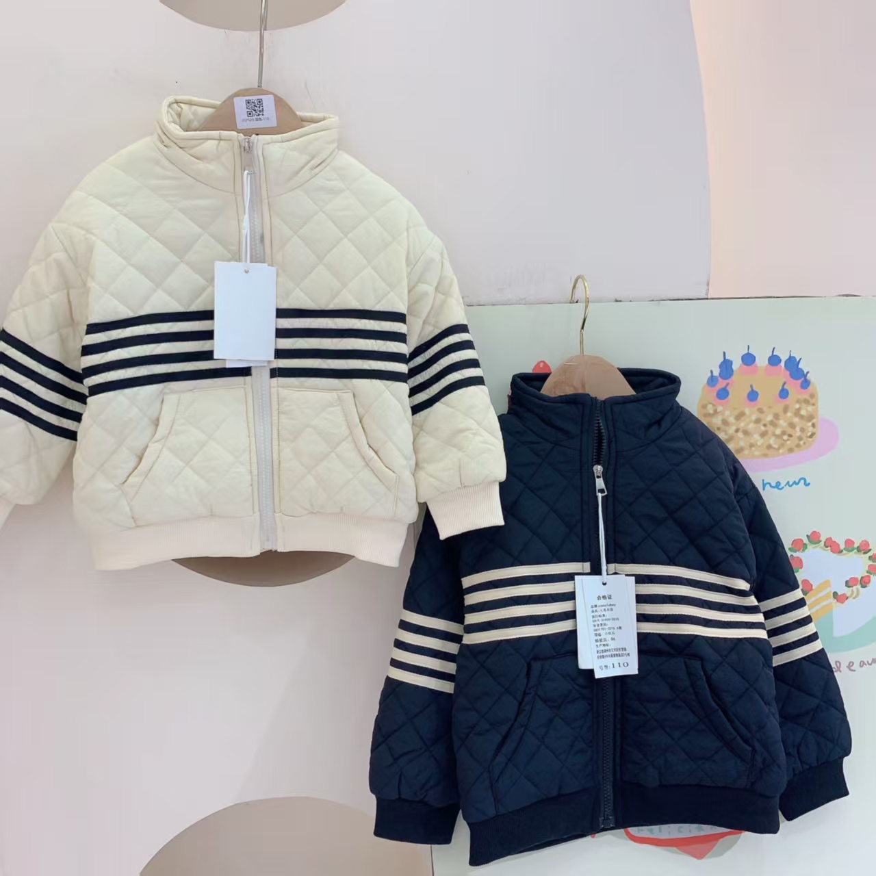 女童冬季韩版棉质加绒加厚休闲棉服外套 252206