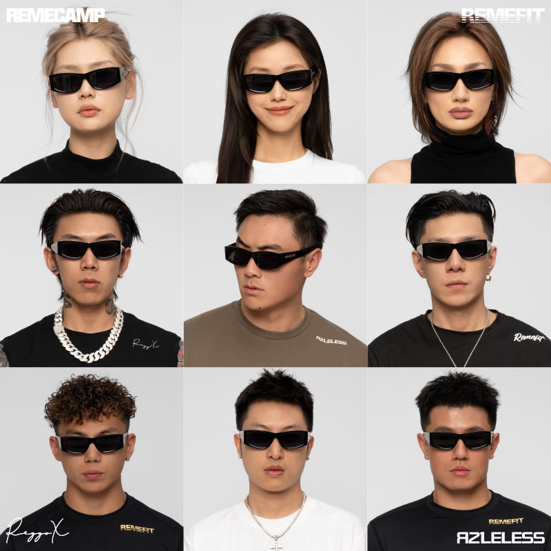 REMECAMP三方联名 重工润泽板材不规则窄框男女通用墨镜