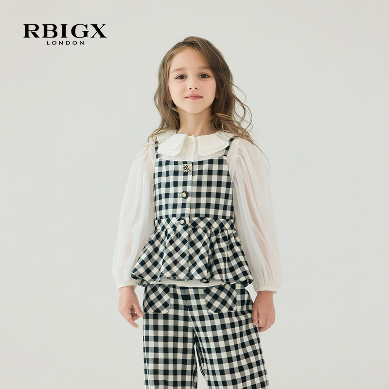 RBIGX瑞比克童装秋季新款装饰扣女童设计感吊带背心