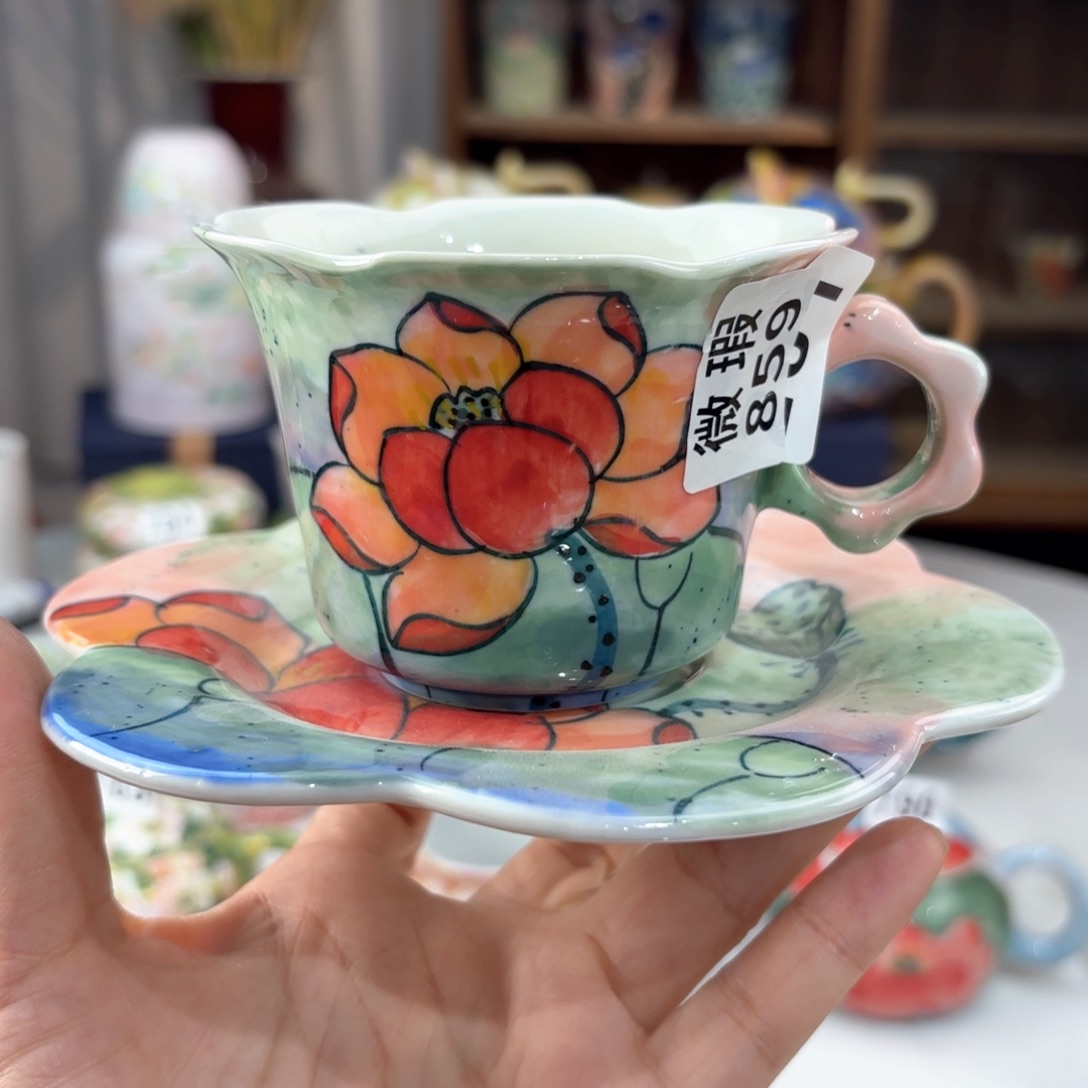 景德镇手绘高温釉下彩陶瓷茶具