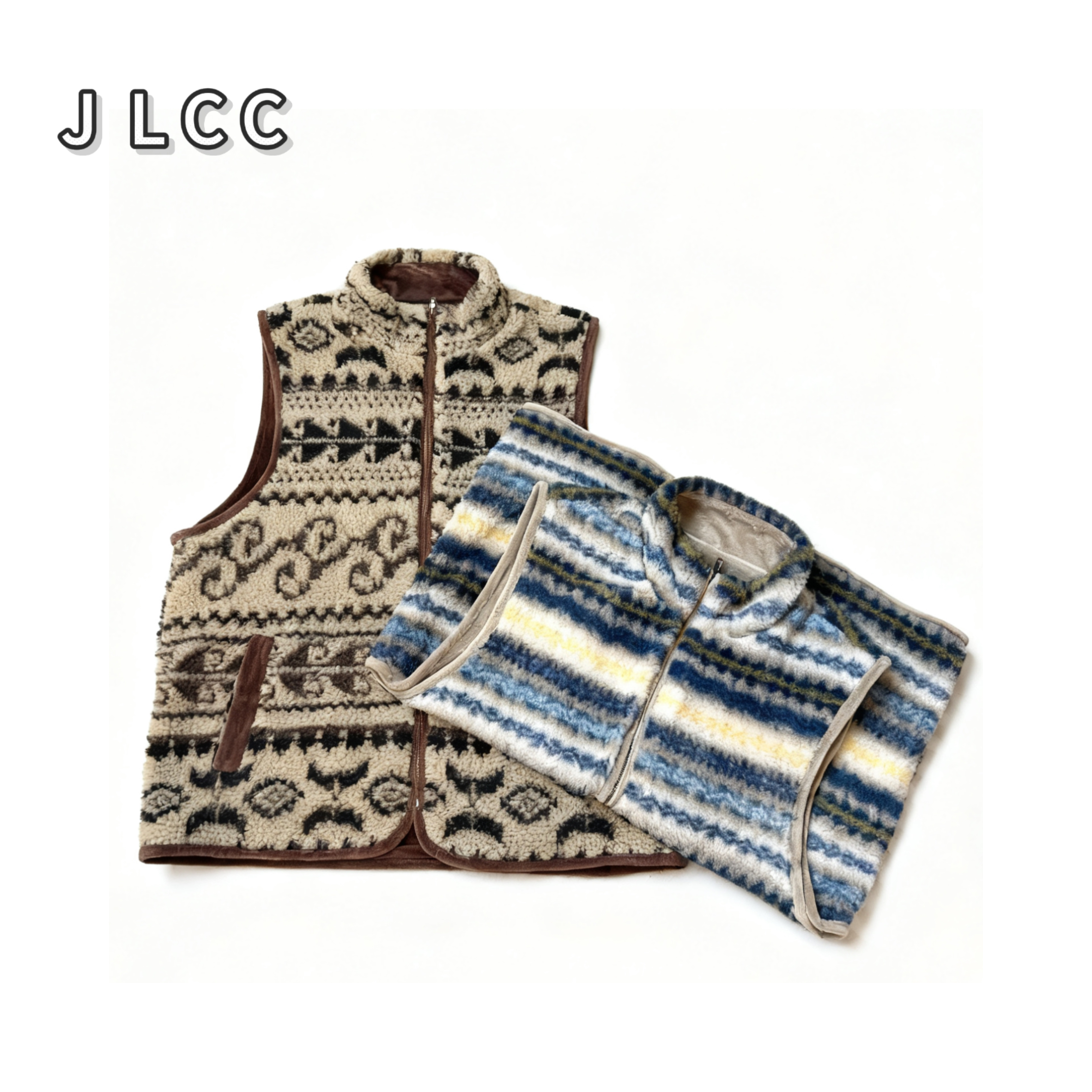 【JLCC】（复古马甲）冬季费尔岛复古百搭宽松潮流时尚马甲女休闲秋冬