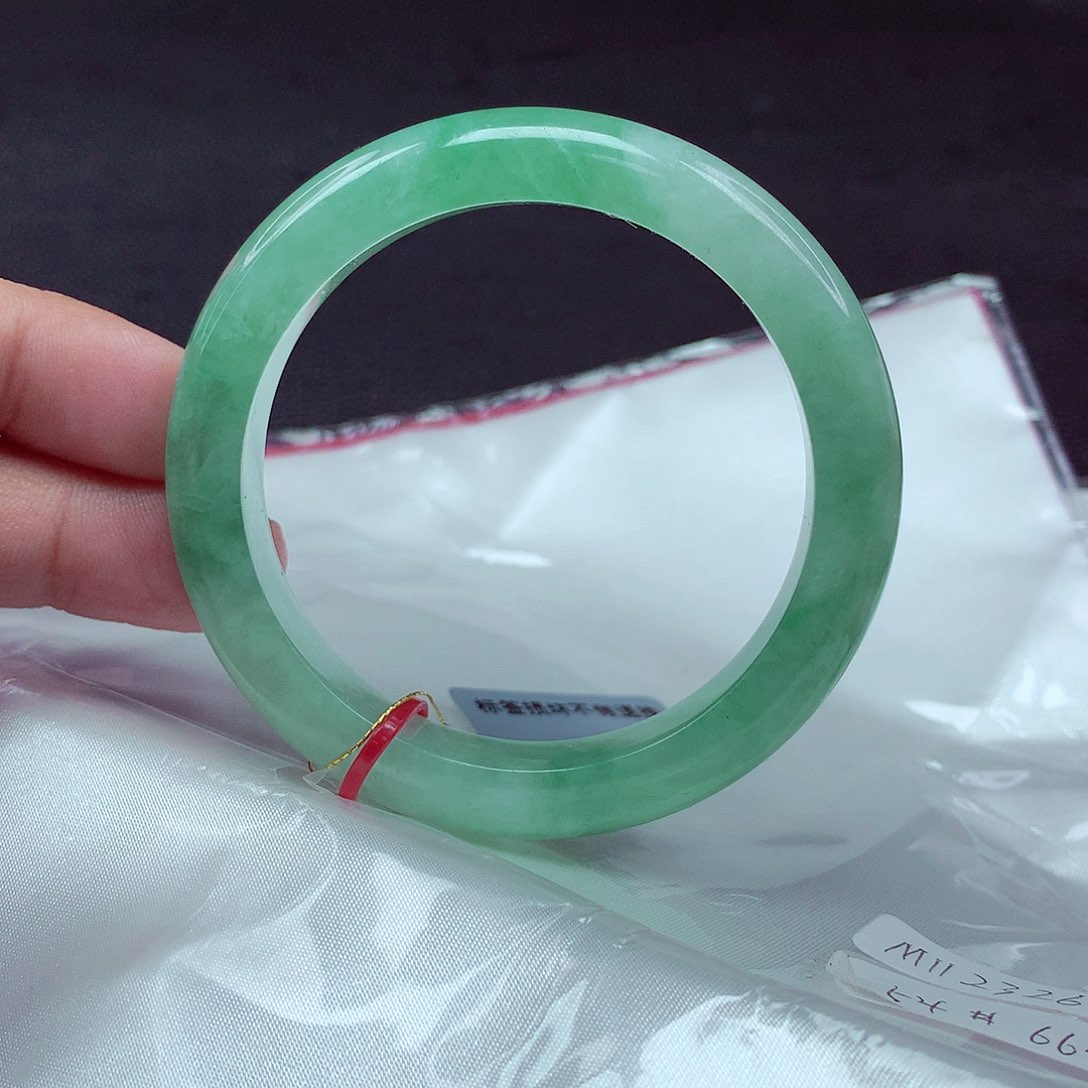 翡翠手镯未镶嵌54 天然缅甸a货翡翠2326