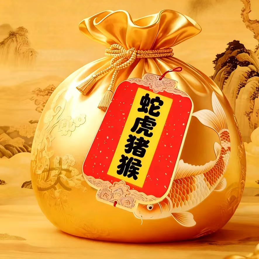 1号师傅手绘卡泰穗福袋挂饰入宅客厅玄学小物件小挂件