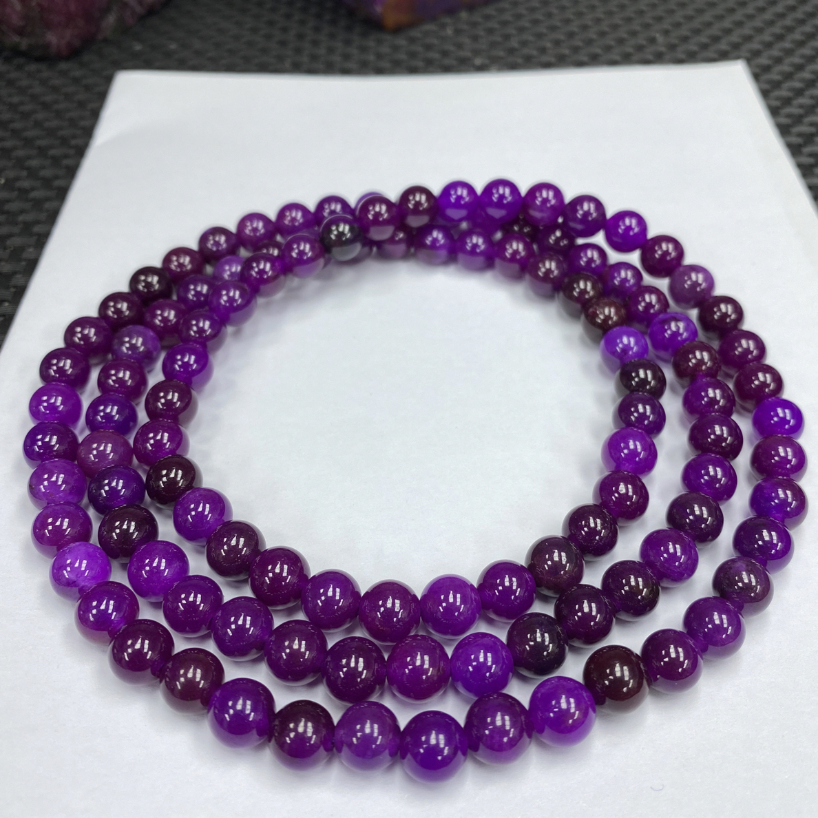 8mm丝绒果冻精美佛珠链-107