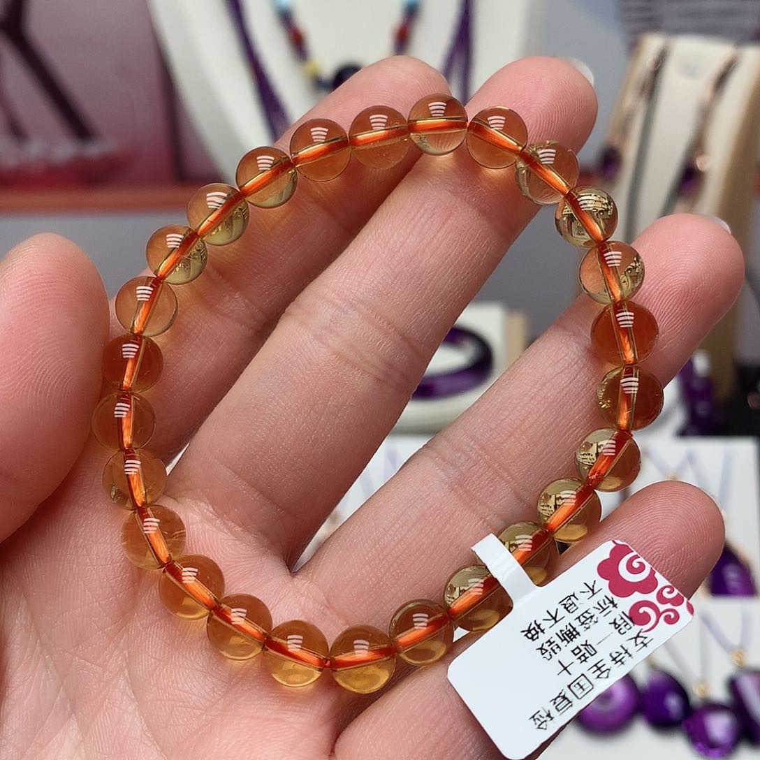 黄晶毕业级手串未镶嵌