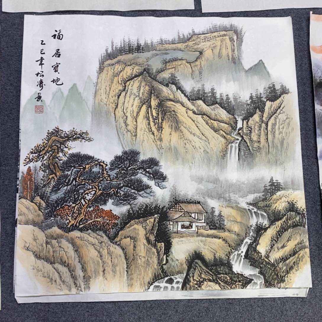 国画尺寸68✖️68斗方手绘画