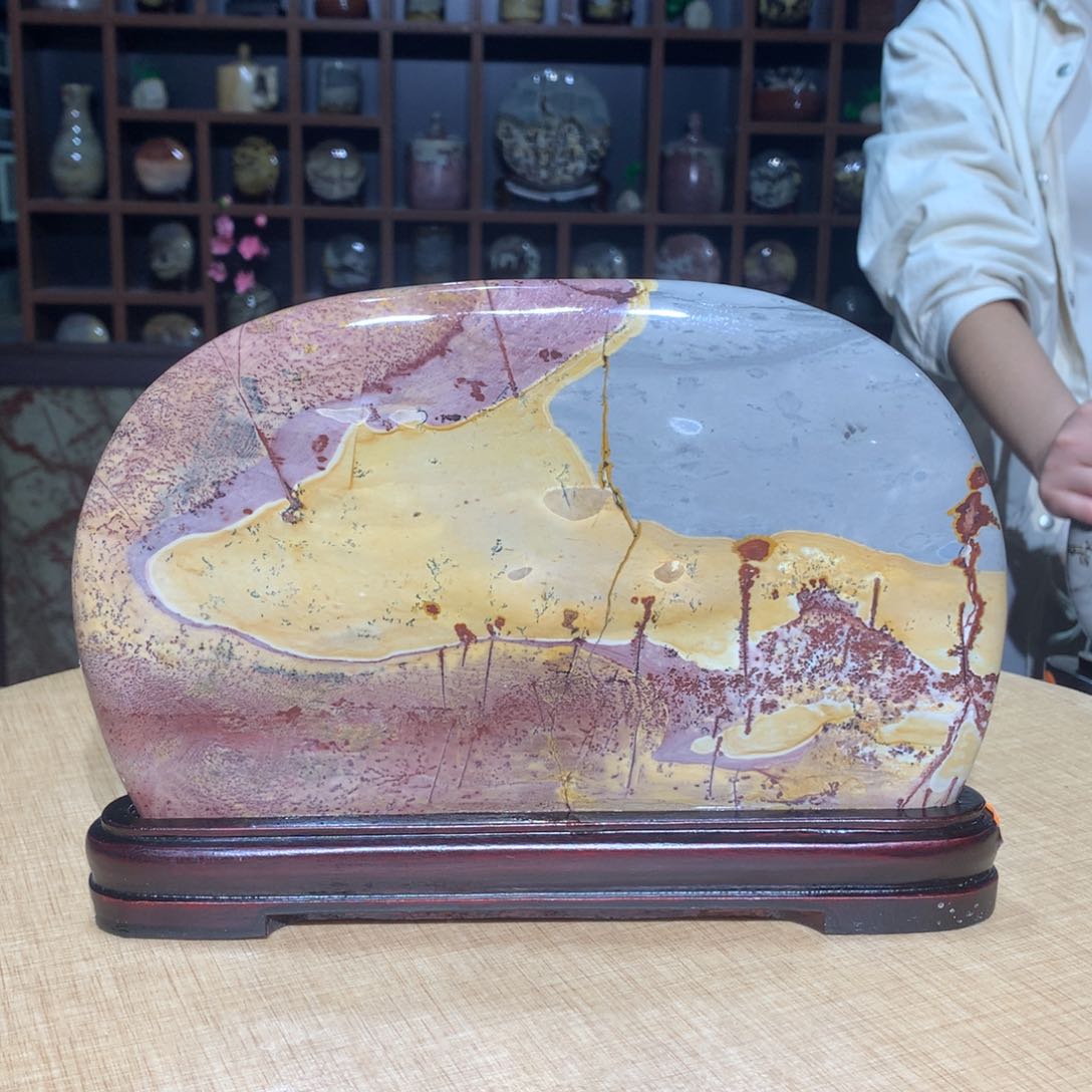 紫砂广西国画石摆件，收藏观赏