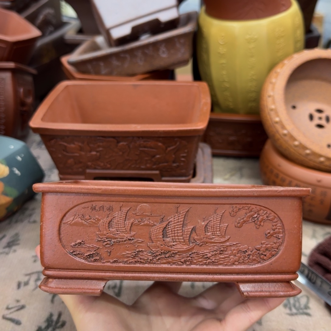 紫砂花盆宜兴紫砂正品13x9x4