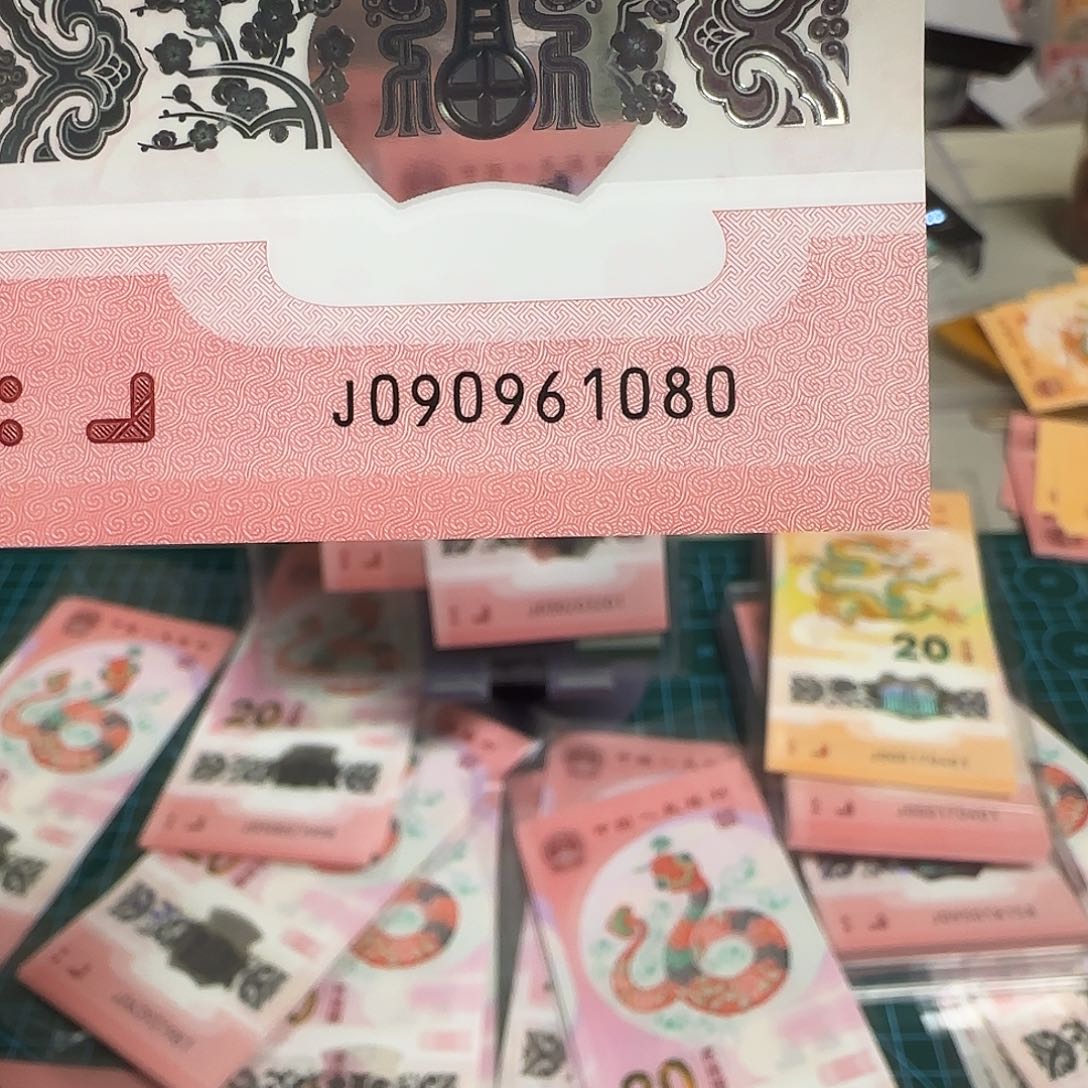 塑料蛇年纪念钞倒置号