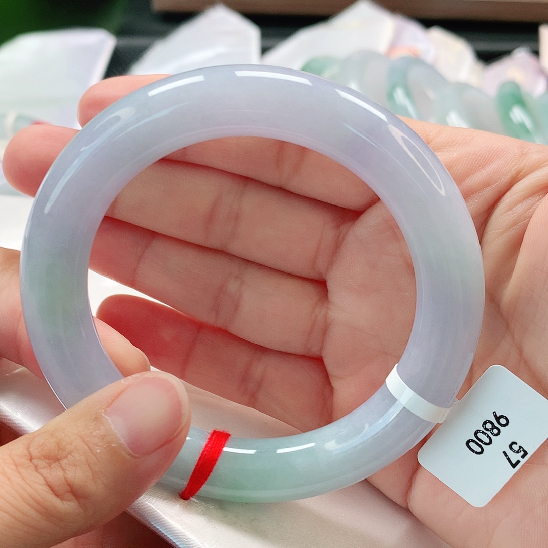 翡翠手镯未镶嵌57胖圆