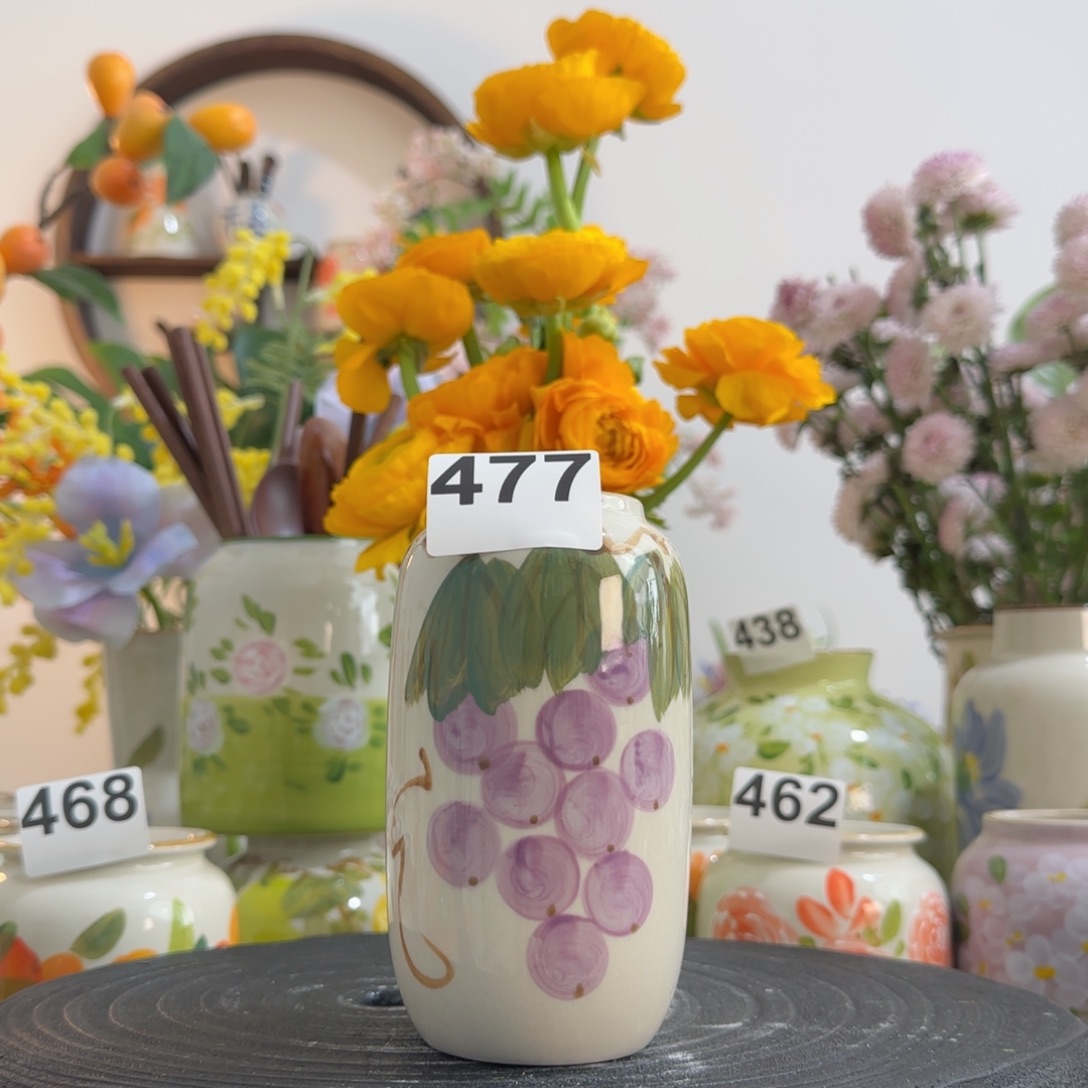 摆件景德镇纯手绘陶瓷花瓶摆件