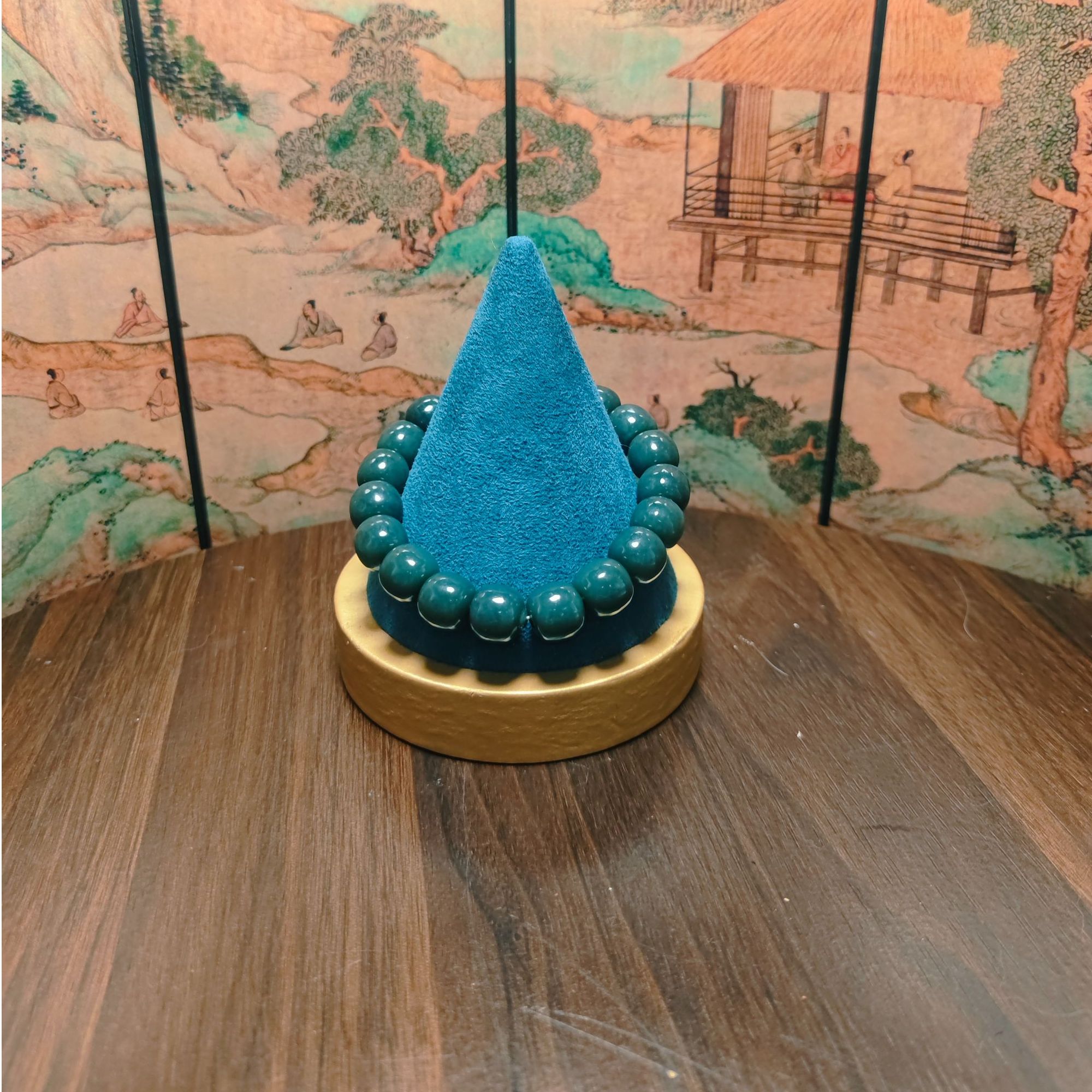 N和田玉且末蓝桶珠手串（12）2340