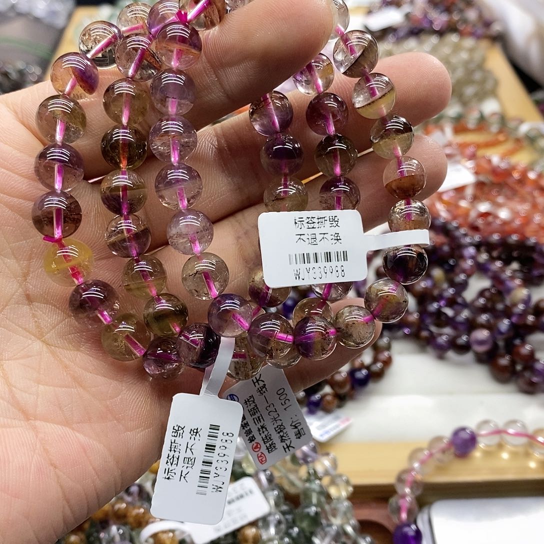 水晶手链未镶嵌多样性发货发一条