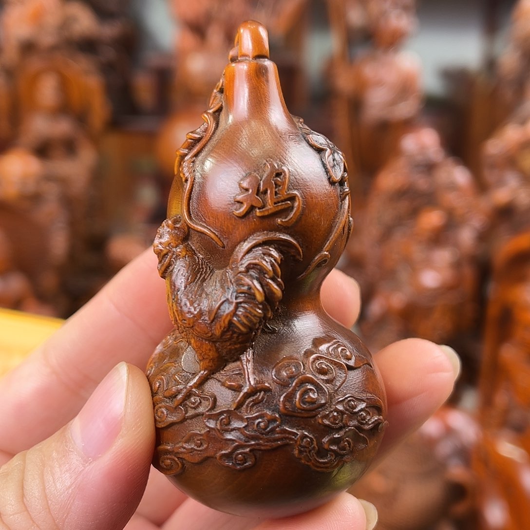 木黄杨木雕刻 鸡