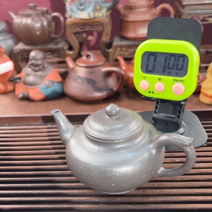 冰***座紫砂茶壶宜兴原矿天青