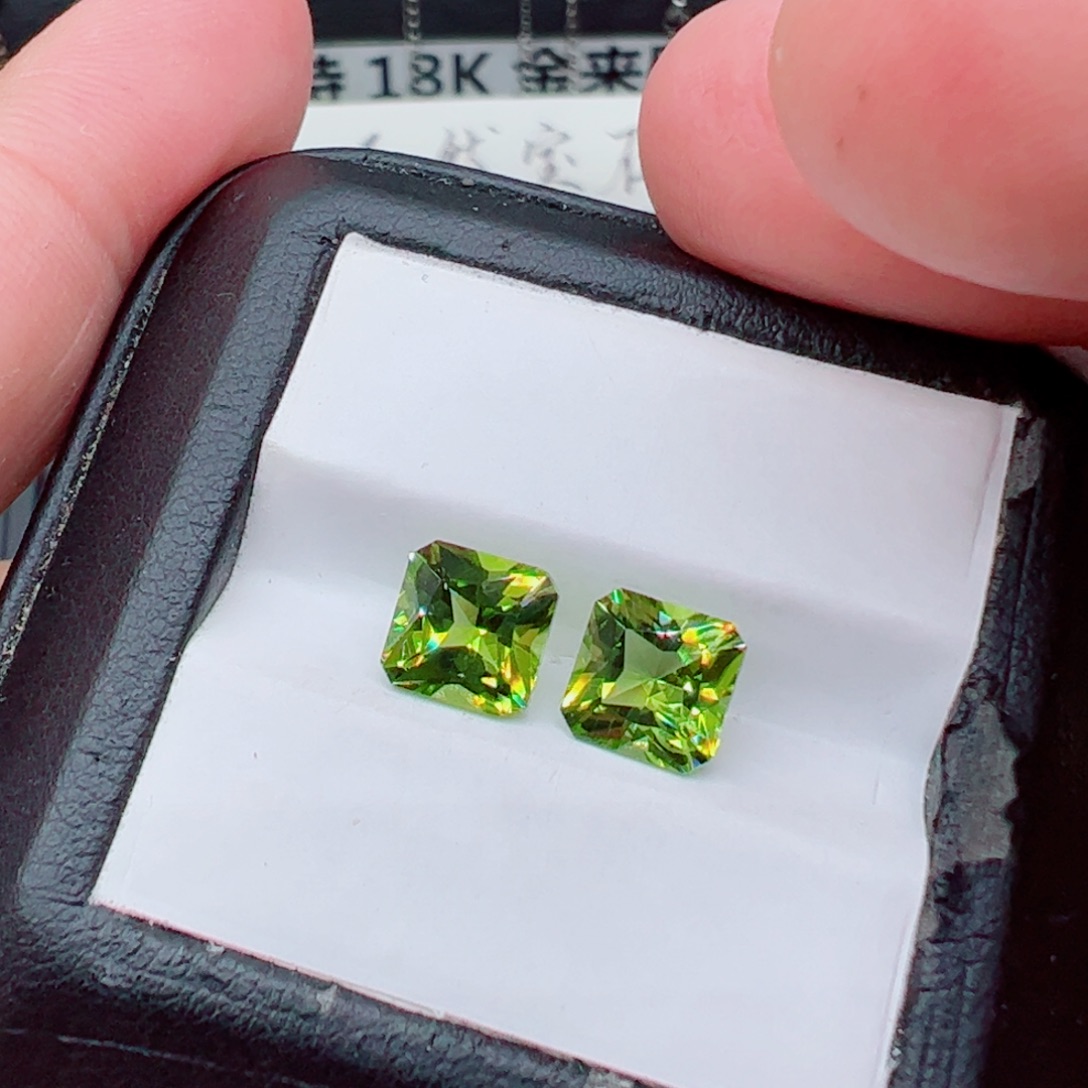 未镶嵌方7雷迪恩裸石2颗橄榄石