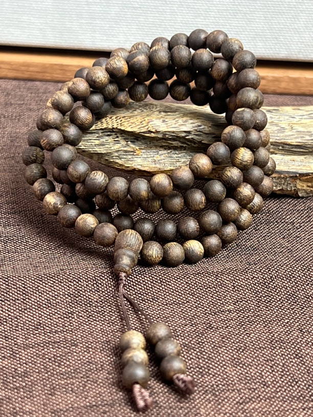 A016 奇楠沉香06圆珠多圈沉水17g+ 多样性发一