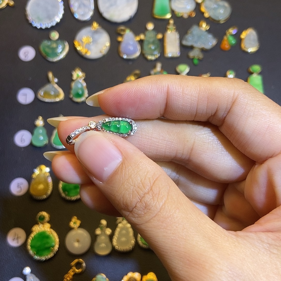 玫***」翡翠银S925镶嵌吊坠(不含链)