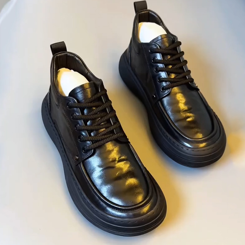 真皮高帮皮鞋男冬季加绒保暖2025新款中帮鞋子牛皮棉鞋休闲男鞋潮