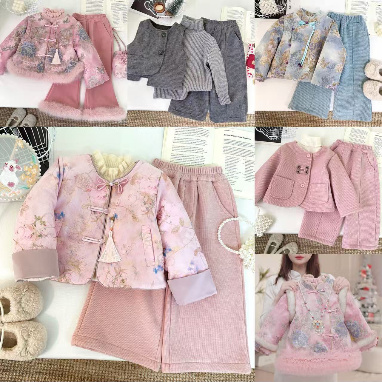2001-2030冬款女童新款中式套装