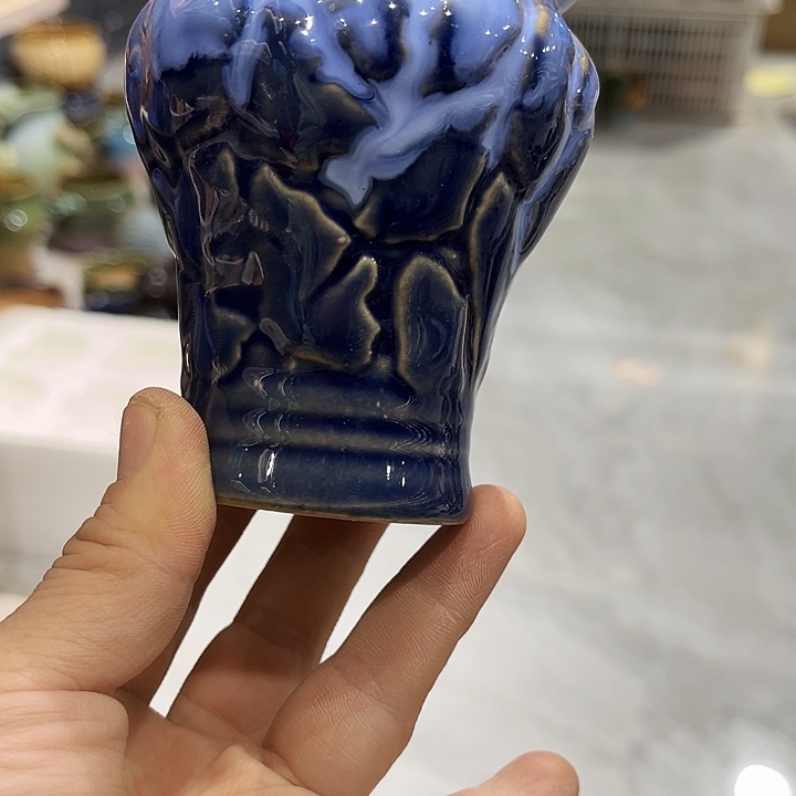 瓷片花盆多肉植物艺术品