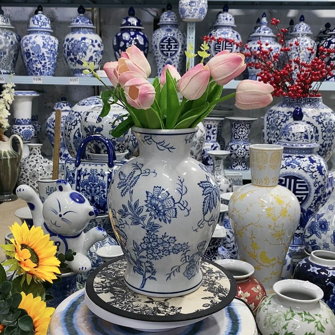 【闪购商品】摆件山茶花石榴瓶瓷器23.9.17…………