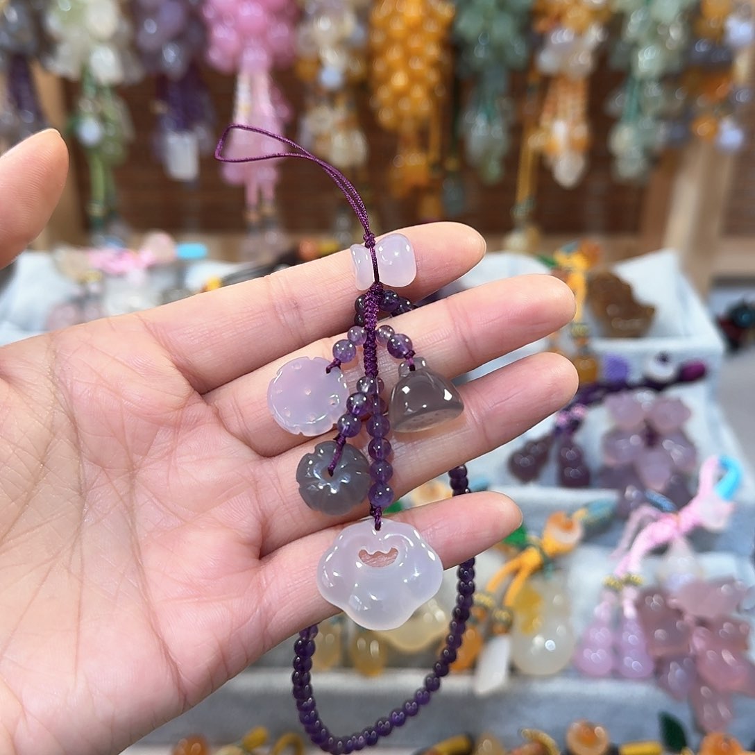 玛瑙/玉髓手机挂件未镶嵌