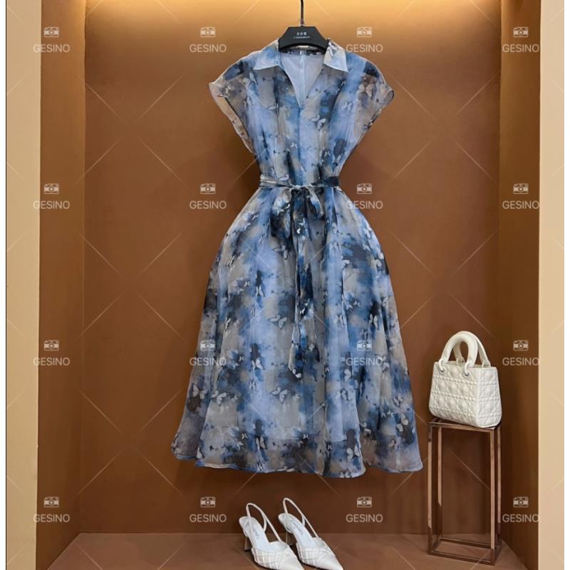 【悠悠】春夏丨设计师轻奢法式气质印花女士连衣裙 CX-2024390