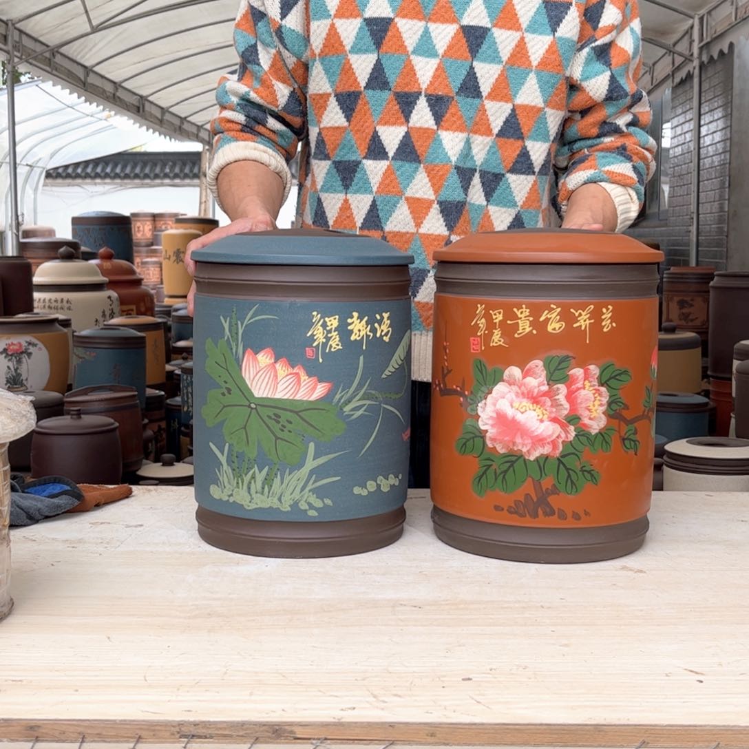 紫砂茶叶罐12 饼茶叶罐