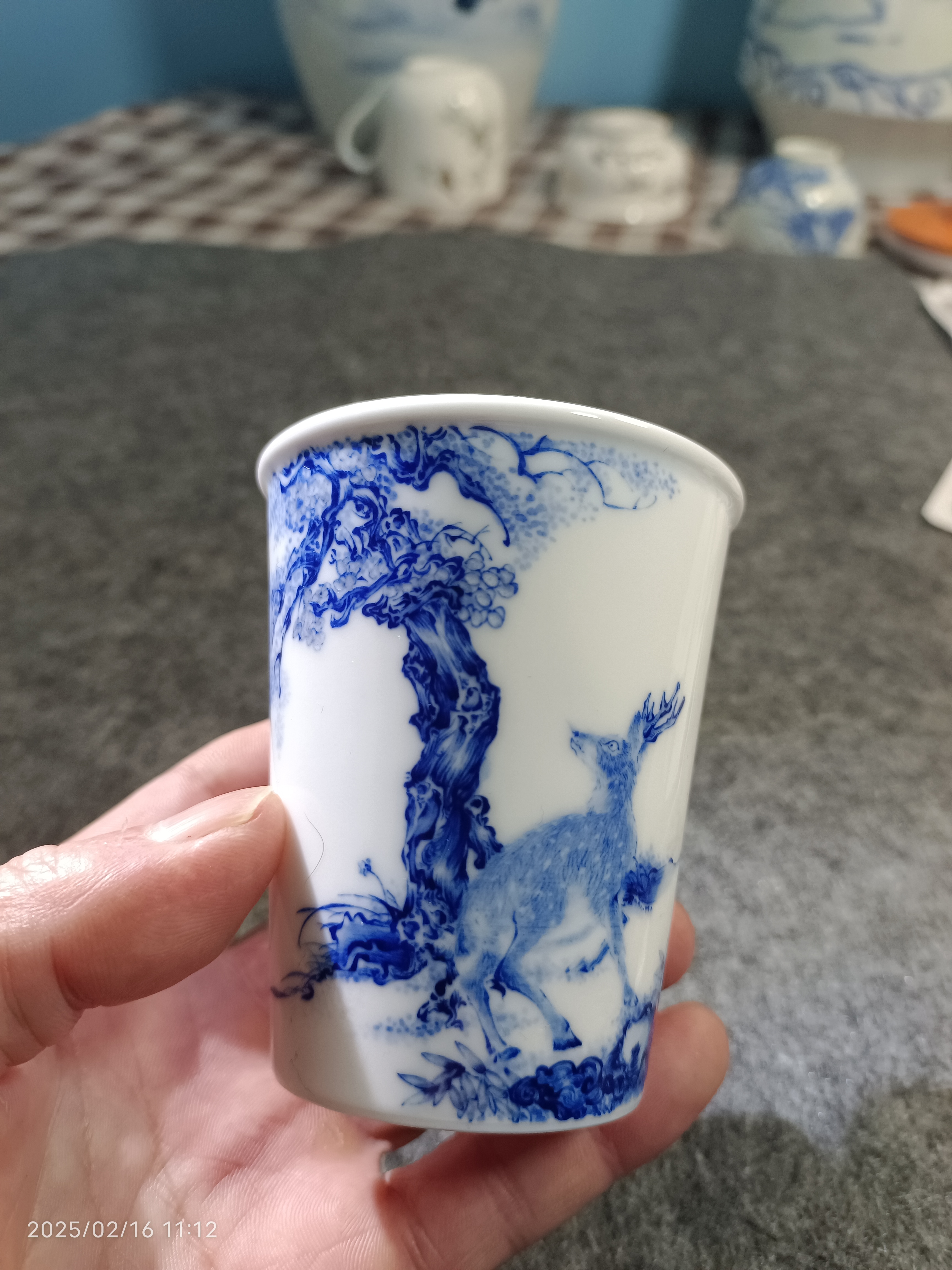 手工手绘梅花鹿可乐杯