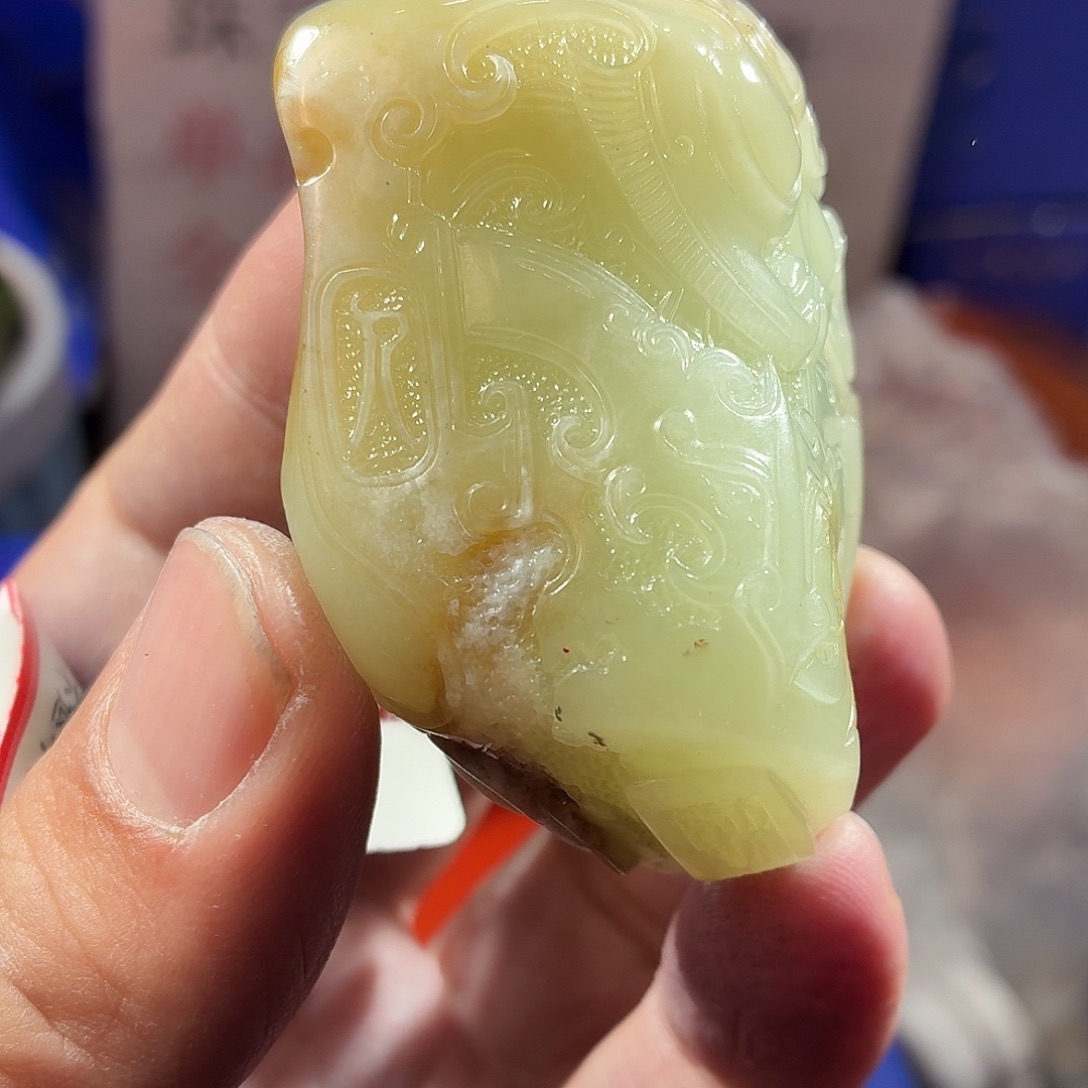 和田玉（糖玉）足银镶嵌颈饰