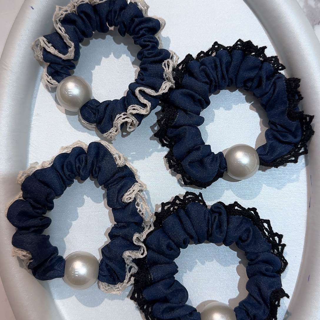 无非金属2黑+2白牛仔发圈